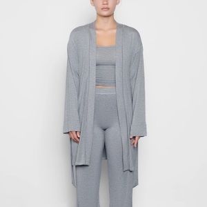 SKIMS Sleep Robe in Heather Gray